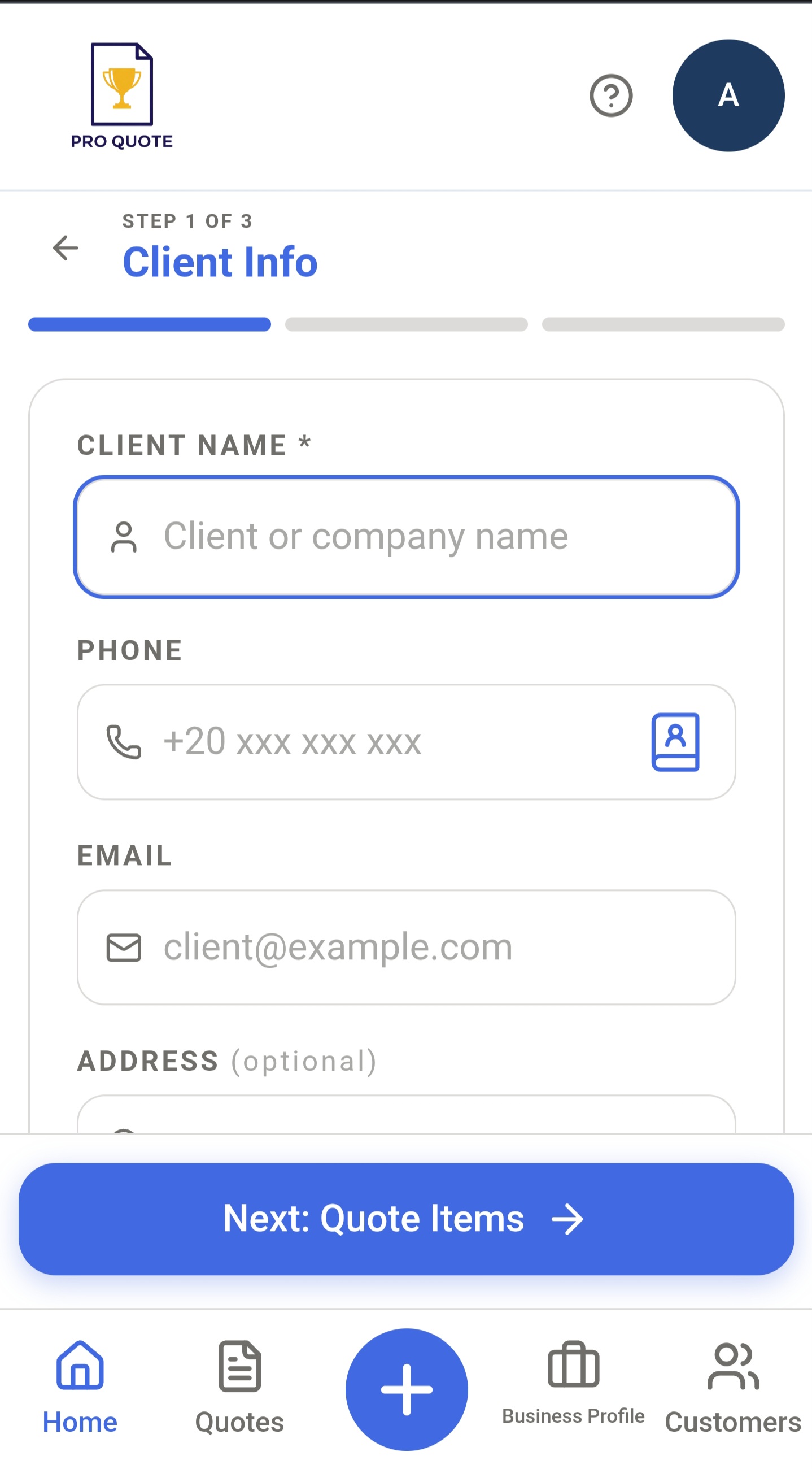 Screenshot 1 of Quotation Intelligent Managemnet
