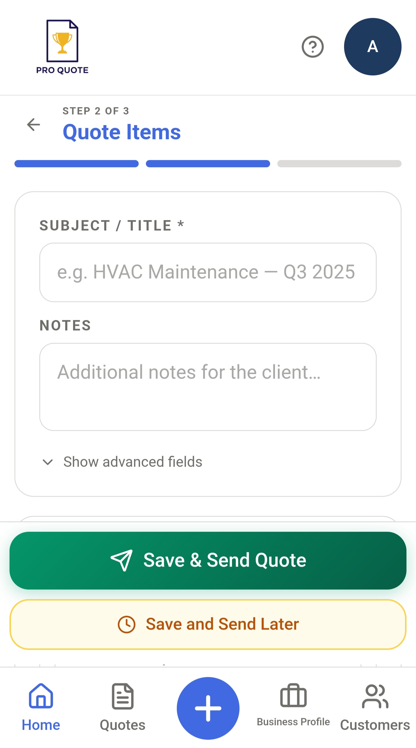 Screenshot 2 of Quotation Intelligent Managemnet
