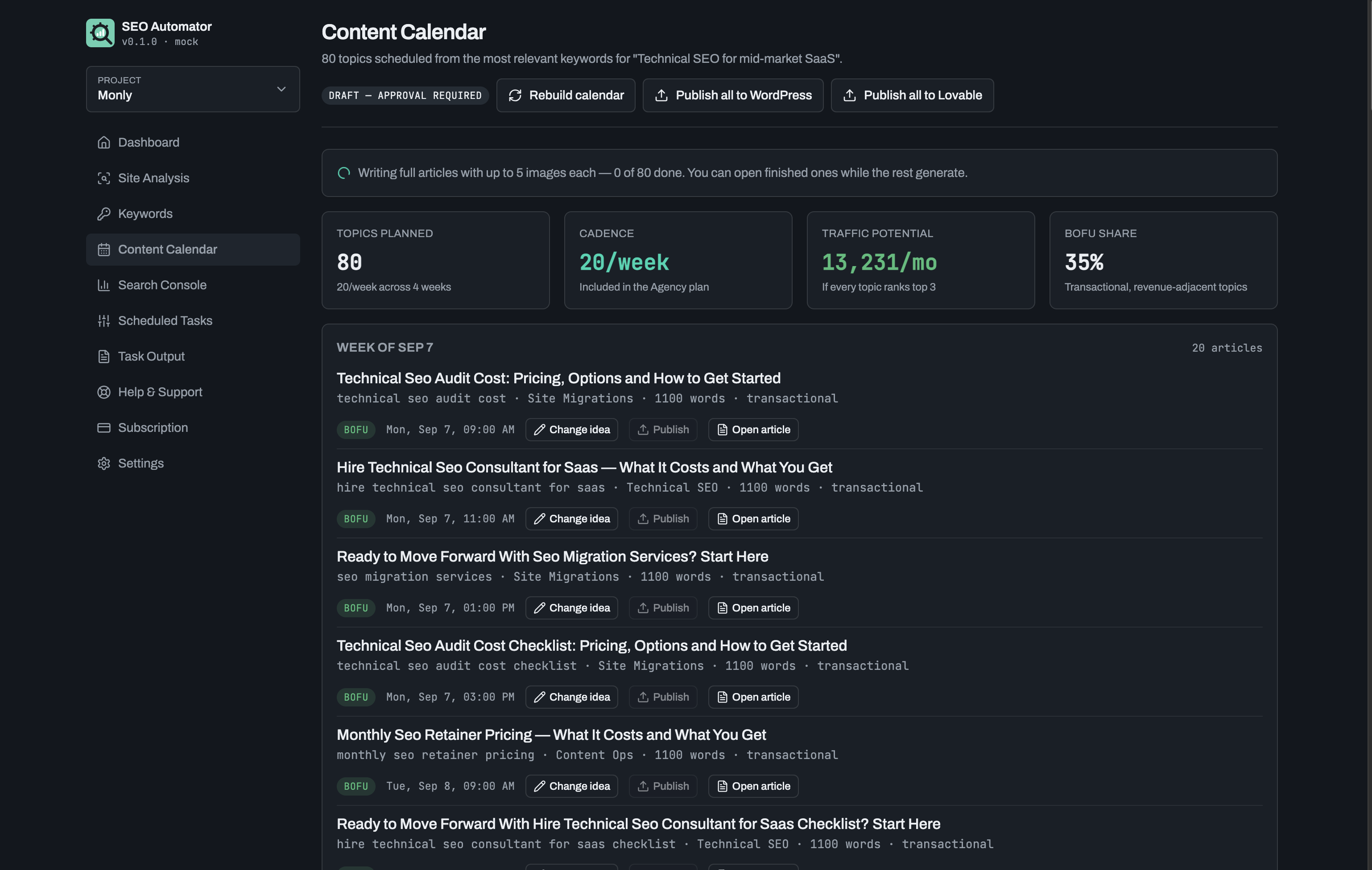 Screenshot 1 of SEO Automator